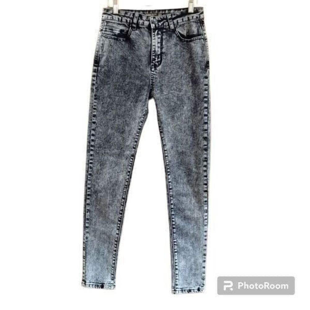 Denim Blvd Black Gray Washed High Rise Skinny Stretch Jeans Junior Sz 9